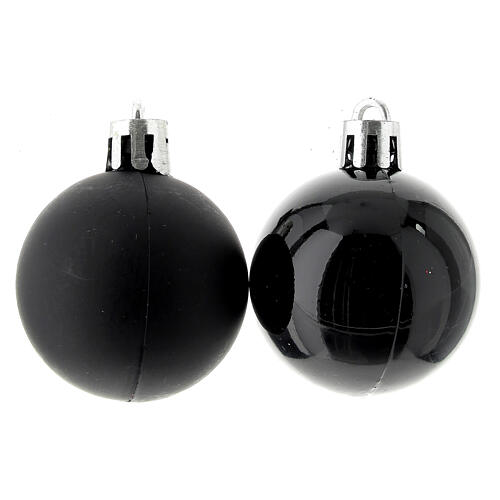 Set of 26 eco-friendly Christmas tree balls, black recycled plastic, 40 mm 2
