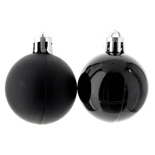 Set 26 boules de Noël durables 100% plastique recyclé 40 mm noires 2