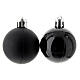 Set 26 boules de Noël durables 100% plastique recyclé 40 mm noires s2