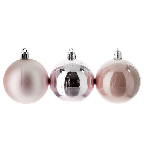 Opaque Christmas ball with silver decorations, blown glass 100 mm