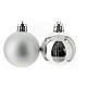 Recycled plastic Christmas ornaments set of 26 silver 40 mm s2