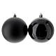 Christmas tree balls of black recycled plastic, set of 6, 80 mm s2