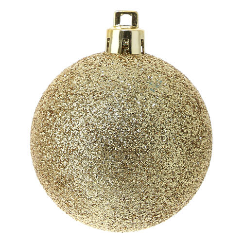 Golden Christmas tree balls of recycled plastic, set of 27, 60 mm 2