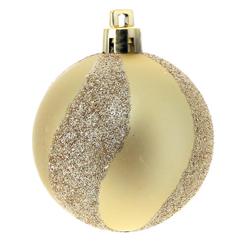 Golden Christmas tree balls of recycled plastic, set of 27, 60 mm 3