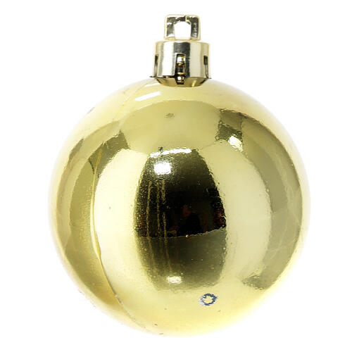 Golden Christmas tree balls of recycled plastic, set of 27, 60 mm 4