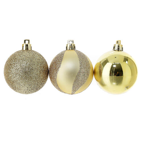 Bolas de Natal plástico reciclado ouro 60 mm conjunto 27 peças 5