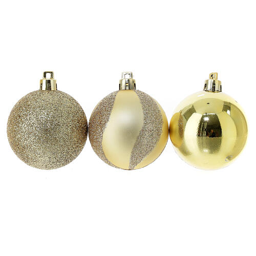 Recycled Christmas ornaments box of 27 pcs gold colored 60 mm 5