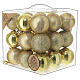 Recycled Christmas ornaments box of 27 pcs gold colored 60 mm s1