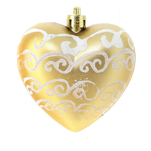 Set 6 pz palline natalizie oro forme miste glitterate 90 mm 3