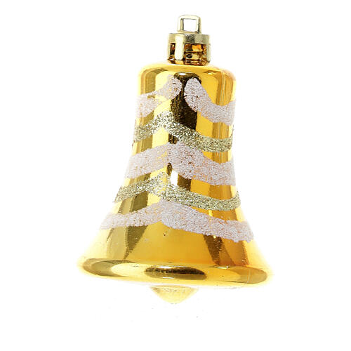 Set 6 pz palline natalizie oro forme miste glitterate 90 mm 4