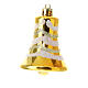 Set 6 pz palline natalizie oro forme miste glitterate 90 mm s4