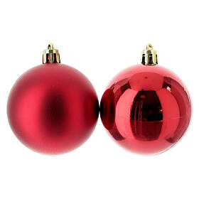 Eco-friendly Christmas balls in red set of 13 pcs 60mm