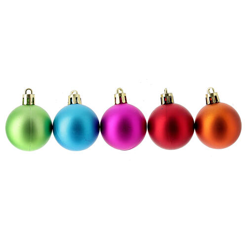 Boules de Noël set 26 pcs mélange couleurs 40 mm plastique recyclé 2