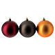 Eco-friendly Christmas decorations red orange brown baubles 6 pcs 80 mm s2