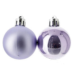Eco-friendly Christmas balls, set of 26, pale lilac, 40 mm