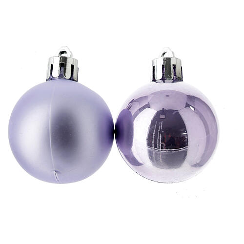 Eco-friendly Christmas balls, set of 26, pale lilac, 40 mm 2