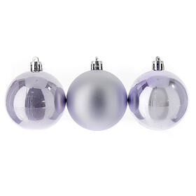 Eco-friendly Christmas balls, set of 13, lilac finish, 60 mm