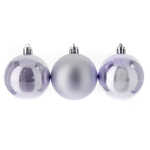 Eco-friendly Christmas balls, set of 13, lilac finish, 60 mm 2