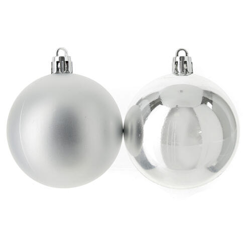 Eco-friendly Christmas balls, set of 13, silver finish, 60 mm 2