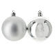 Set of 13 silver plastic Christmas tree baubles 60 mm s2