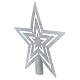 Silver star tree topper glittery plastic 20 cm s2