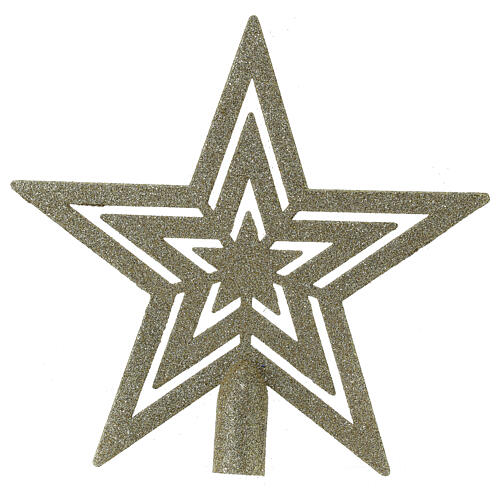 Ponteira estrela purpurina dourada plástico 20 cm 3
