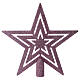 Ponteira purpurina cor-de-rosa estrela plástico 20 cm s1