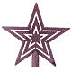 Ponteira purpurina cor-de-rosa estrela plástico 20 cm s3