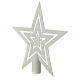 Star-shaped Christmas tree topper, glittery white recycled plastic, 20 cm s2