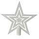 Star-shaped Christmas tree topper, glittery white recycled plastic, 20 cm s3
