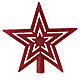 Cimier étoile plastique rouge pailleté sapin Noël 20 cm s1