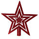 Cimier étoile plastique rouge pailleté sapin Noël 20 cm s3