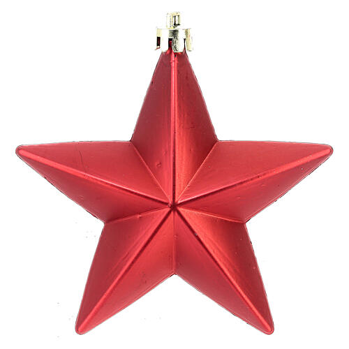 Set 6 estrellas rojas para árbol Navidad 100 mm 3
