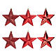 Set of 6 red star ornaments for Christmas trees 100 mm s1