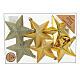 Set 6 pcs boules de Noël dorées forme étoile 100 mm s5