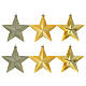 Set of 6 gold star ornaments for Christmas trees 100 mm s1