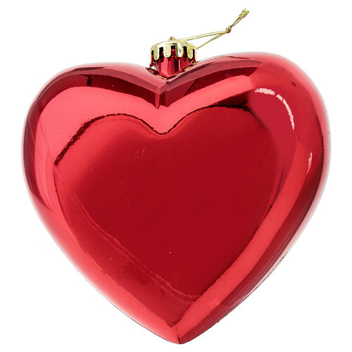 Red Christmas tree heart, polished recycled plastic, 150 mm 1