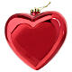Glossy red heart Christmas tree ornament 150 mm s1