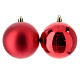 Set 6 palline rosse plastica 80 mm albero di Natale s2