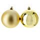 Jogo de 6 bolas de Natal douradas 80 mm ecológicas para árvore de Natal s2