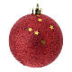 Conjunto 9 bolas vermelhas de Natal decoradas plástico reciclado 60 mm s2