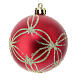 Set of 9 red recycled plastic Christmas baubles 60 mm s3