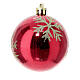 Set of 9 red recycled plastic Christmas baubles 60 mm s4