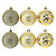 Umweltfreundliche Weihnachtsbaumkugeln, goldfarben, 9-teiliges Set, 60 mm s1