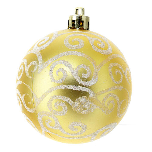 Eco-friendly Christmas tree balls of 60 mm, set of 9 golden ornaments 3