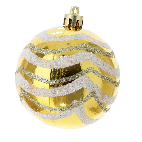 Eco-friendly Christmas tree balls of 60 mm, set of 9 golden ornaments 4