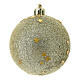 Set of 9 eco-friendly Christmas tree balls gold glitter 60 mm s2