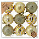 Set of 9 eco-friendly Christmas tree balls gold glitter 60 mm s5