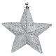 Box of 6 Christmas tree star-shaped ornaments, silver recycled plastic, 10 cm s2