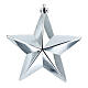Box of 6 Christmas tree star-shaped ornaments, silver recycled plastic, 10 cm s4